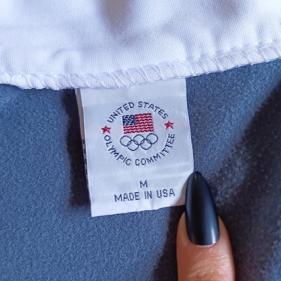 🩶*4/$15* USA Olympic Committee Womens Zip Up Long Sleeve Jacket Light Medium - Picture 11 of 14
